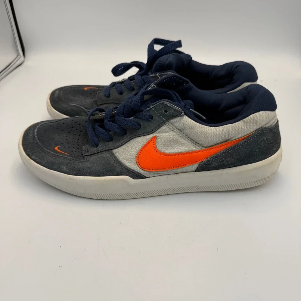 Nike SB Force 58 Mens Navy Grey Orange Skate Shoes DV5477-400 Size 11